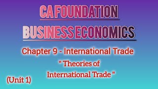 CA Foundation Business Economics Chapter 9 International Trade unit 1 in malayalam [upl. by Mcadams]