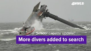 Seacor Power capsize update More divers were added to the search for 9 missing crew members [upl. by Ahsinrat]