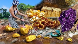 I FOUND GOLD AND RUBIES IN A DRY RIVERBED TREASURE HUNT SUCCESS [upl. by Kammerer11]