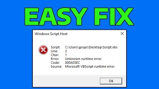 How To Fix Microsoft VBScript Runtime Error [upl. by Goldshell]