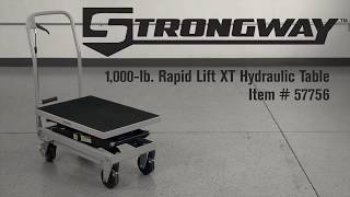 Strongway 2Speed Hydraulic Rapid Lift XT Table Cart 1000Lb Capacity [upl. by Eardna73]