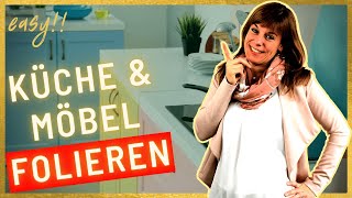 Soo easy Einbauküche folieren 🆘✅ Möbel amp Küchenmöbel mit Folie bekleben einfach nachmachen 🆒 [upl. by Yenohtna57]