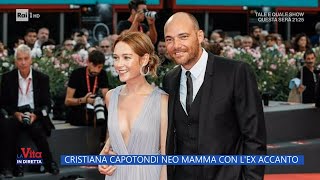 Cristiana Capotondi neo mamma con lex accanto  La vita in diretta 07102022 [upl. by Anival]