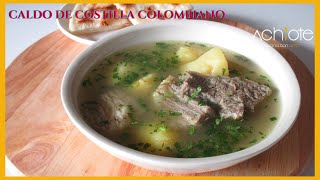 Cómo preparar CALDO DE COSTILLA COLOMBIANO  El mejor Caldo de Res con muy pocos ingredientes [upl. by Senga593]