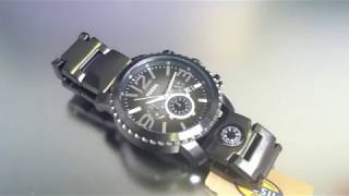 Mens Fossil Gage Plated Steel Chrono Compass Watch JR1252 [upl. by Cyndia854]