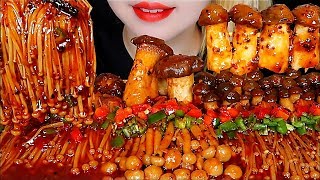 ASMR SPICY MUSHROOM FEAST 🍄ENOKI MUSHROOM KING OYSTER MUSHROOM Mukbang Eating sounds [upl. by Thessa]