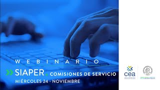 Webinario SIAPER Comisiones de servicio [upl. by Eirrol49]