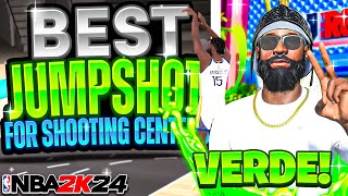 🚨New🚨The Best Jumpshot on NBA 2K24 Best Shot Timing Visual Cue Best Center Build Everything Verde [upl. by Tanitansy]