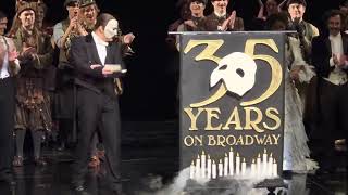 The Phantom of the Opera  Broadway 35th Anniversary Curtain Call Speech  January 26 2023 [upl. by Emsoc]