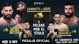 PESAJE OFICIAL DE LA FFC CANETTI VS ADUR BBUENS AIRES ARGENTINA [upl. by Cruz]