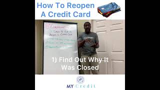 How To ReOpen A Closed Credit Card creditrepair creditrepair [upl. by Ketchum]