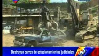 Destruyen carros de estacionamientos judiciales [upl. by Gnart305]