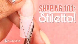 📐Shaping the Perfect Stiletto Nail 💅🏼 Nail Shape 101 ✨How to File Your Nails [upl. by Ahsiuqet]