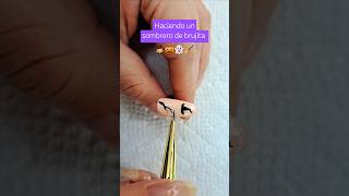 ¡Haciendo un sombrero de brujita 🧙🧙🎃👻shorts naturalnails halloween2024 witchnails ✌🏻💜 [upl. by Laure372]