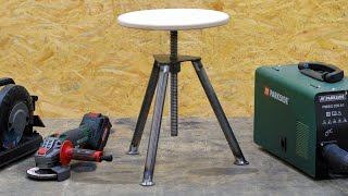 Building a workshop stool with Parkside tools Test PMSG 200 A1 PWSA 20Li C3 PMTS 180 A1 POFA 12 [upl. by Enellij]