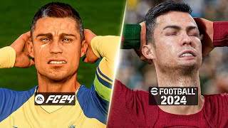 EA Sports FC 24 vs eFootball 2024 Comparison  Graphics Player Animation Facial Expressions more [upl. by Anairb]