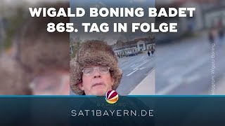 Baden bei Minusgraden Komiker Wigald Boning badet 865 Tag in Folge [upl. by Acimehs772]