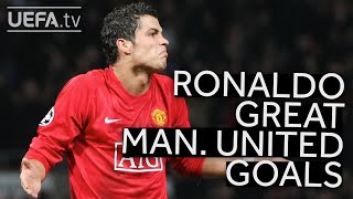 CRISTIANO RONALDO Great MAN UNITED UCL GOALS [upl. by Esirahs]