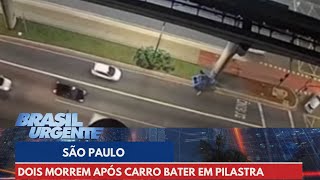 Dois morrem após carro bater em pilastra do monotrilho em São Paulo  Brasil Urgente [upl. by Wolbrom]