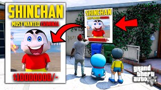 Shinchan most wanted criminal in GTA5 Telugu 😨 Destroying Los Santos [upl. by Akihsay]