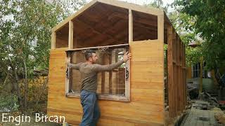 How to Build a SHED  Building a Wooden Cabin  Build a hut  Tiny house  Ahşap ev yapımı [upl. by Hance]