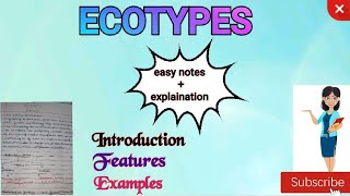 Ecades and Ecotypes Part2  Easy Notes on Ecades and Ecotypes mscbotany [upl. by Clardy]