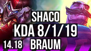 SHACO amp KaiSa vs BRAUM amp Lucian SUP  8119 Dominating Rank 11 Shaco  EUW Master  1418 [upl. by Tnarb]