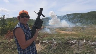 LG 440 40mm Grenade launcher Firing exploding rounds [upl. by Anirbys]