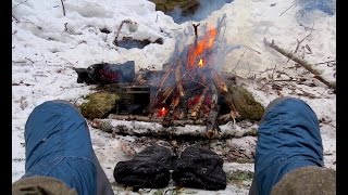 Solo Winter Cold Camp and Bushcraft  Ramona Lake Western Uplands Trail Algonquin Park [upl. by Zsazsa]