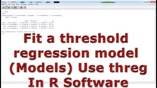 Fit a threshold regression model Models Use threg With In R Software [upl. by Reese76]