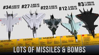 Fighter Aircraft with Most Missiles  Weapon Payload Comparison 3D [upl. by Darrej753]