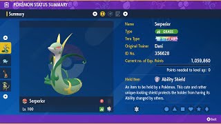 Serperior Mirror Match  Solo  7 Star Serperior Raid  Pokemon ScarletViolet [upl. by Shaikh]