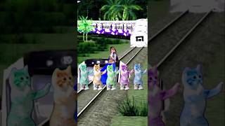 Jasmin aunty dancing with little cat baby stop the superfast traincutetrendingshortsfeed [upl. by Siram604]