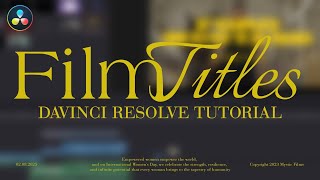 Editing Tutorial Film Title Designs Pack V5  Create with ease and save time in Davinci Resolve [upl. by Atalayah172]