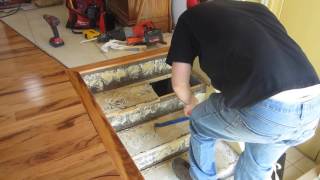 How to replace stair treads in a staircase part 1 [upl. by Euqinom745]