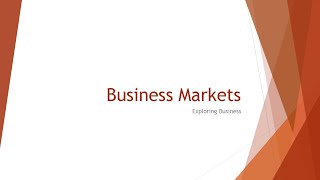 Business Markets  Pearson Edexcel Business BTEC Extended Diploma [upl. by Leverett]