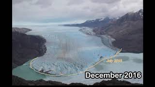 Time lapse OHiggins glacier ice flow 20162019 [upl. by Arden]