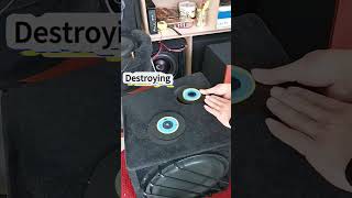 Destroy power of subwoofer CD Crusher speaker diy funny [upl. by Pilihp]