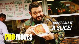 Adam Richman Eats Four Iconic New York Pizza Styles  Pro Moves [upl. by Nah]