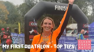 My First Duathlon  Top Tips for a Beginner  Clean Coach Katie [upl. by Uriel158]