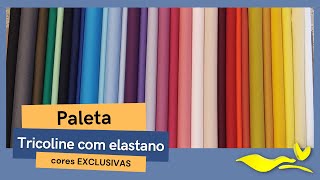 NOSSA PALETA DE CORES NA TRICOLINE COM ELASTANO [upl. by Enomes]