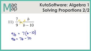 KutaSoftware Algebra 1 Solving Proportions Part 2 [upl. by Brendon]