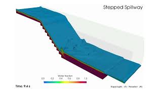 CFD Modeling of Stepped Spillway computationalfluiddynamics waterengineering spillway simulation [upl. by Nolava]