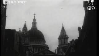 Barrage balloons go up over London 1938 [upl. by Tobiah]