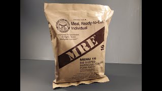 2016 MRE Rib Shaped BBQ Pork Patty Review The Best Meal Ready to Eat No Longer Made Taste Test [upl. by Gar921]