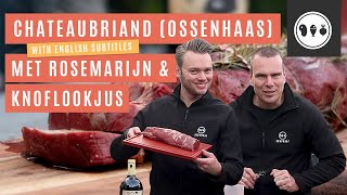 Chateaubriand op de BBQ ossenhaas met rozemarijn en knoflookjus  Kerstgerecht 🎄 [upl. by Celle994]