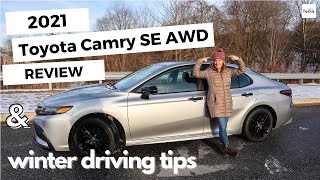 2021 Toyota Camry SE AWD Nightshade Review  Winter Driving Tips [upl. by Madelaine]