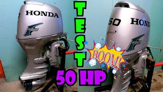 STARTUP AND TEST HONDA 50 HP FOUR STROKE OUTBOARD MOTOR 2006 YEAR MAKE LONG SHAFT [upl. by Barthelemy]