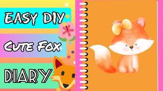 DIY FOX Diary 🦊  Easy Handmade Notebook 😱  WITH POPSICLE STICKS  PAPER Craft  The Crafty Panda [upl. by Ellerrehs]