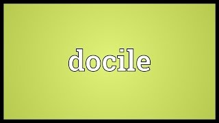 Docile Meaning [upl. by Weatherley]